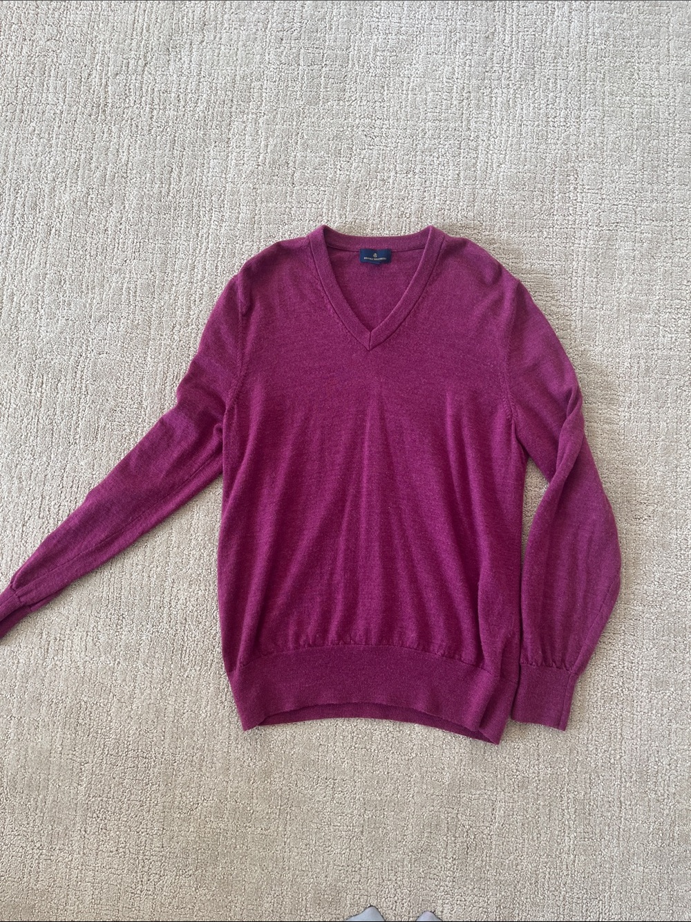 Brooks Brothers Women's V-Neck Sweater in Deep Magenta